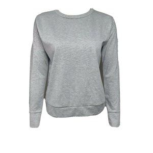 Femme Luxe Top Womens Size M/L Medium Large Solid All Grey Gray Long Sleeve